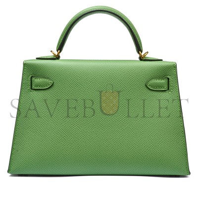 HERMÈS VERT CRIQUET EPSOM MINI KELLY II GOLD HARDWARE (19*12*5.5cm) HERMÈS VERT CRIQUET EPSOM MINI KELLY II GOLD HARDWARE (19*12*5.5cm)